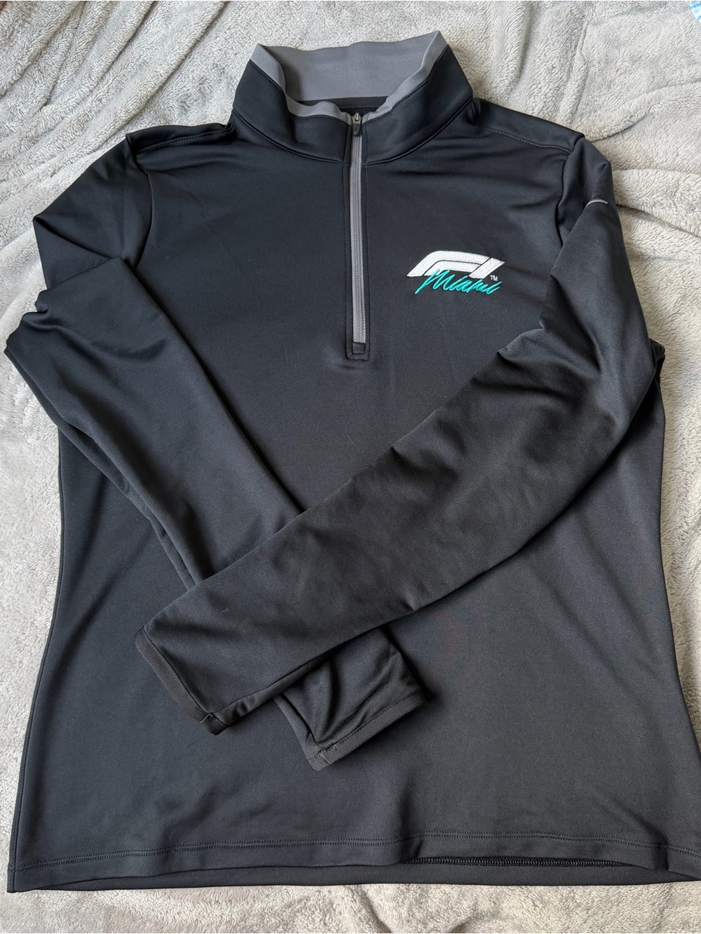 nike miami grand prix f1 gray and black quarter zip
